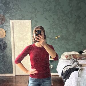 J. Crew Rich Red/Maroon Crew Neck Sweater